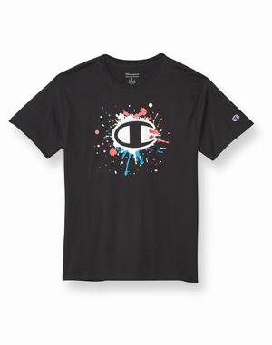 Men's Champion Classic Graphic Americana C Splatter T Shirts Black | NAOZC5632