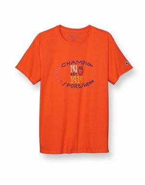 Men's Champion Classic NY T Shirts Orange | KBCHQ0746