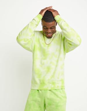 Men's Champion Crush-Dye Fleece Hoodie Black | FCYSV6013