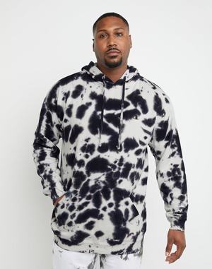 Men's Champion Crush-Dye Fleece Hoodie Grey | AOVQB7528