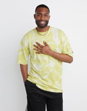 Men's Champion Crush-Dye Tops Green | TAYCQ3687