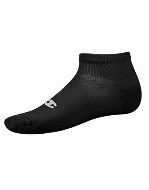 Men's Champion Double Dry Performance Quarter 6-pairs Socks Black | MTDCB2168