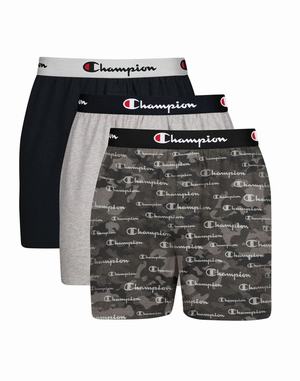 Men's Champion EVERY DAY COTTON STRETCH 3-PAIRS Underwear Camo Grey / Black / Black / Grey / Grey / Black | HCMXZ3061