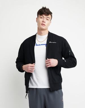 Men's Champion Global Explorer French Terry Jackets Black | LWYAZ8603