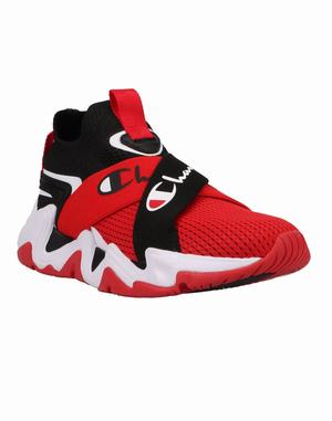 Men's Champion Hyper Cross Lo Sneakers Black / Deep Red / White | KQEJG9742