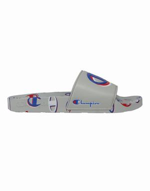 Men's Champion IPO 3Peat Oxford Slides Grey | VIDBQ5821