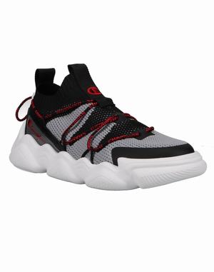 Men's Champion MELOSO FLUX Sneakers Black / Deep Red | ZIKBS7590