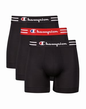 Men's Champion PERFORMANCE 3-PAIRS Underwear Black / Black / Black / Red / Black / Black | DHBVP4603