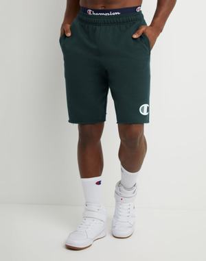 Men's Champion POWERBLEND FLEECE C LOGO 10" Shorts Navy | MDQXJ2789