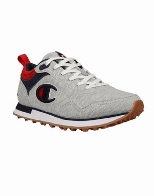 Men's Champion RELAY RW OXFORD Sneakers Grey / Navy / Deep Red | KOQGB7260