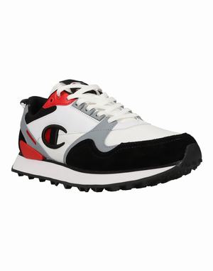 Men's Champion Relay Sneakers White / Black / Deep Red | YIMPT6581