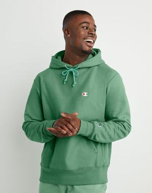 Men's Champion Reverse Weave C Logo Hoodie Orange | RWUIF5802