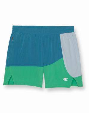 Men's Champion Running 5" Shorts Green / Grey | XYNQI1752
