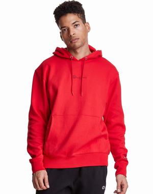 Men's Champion Tech Weave Script Logo Hoodie Grey | WDFCB1239