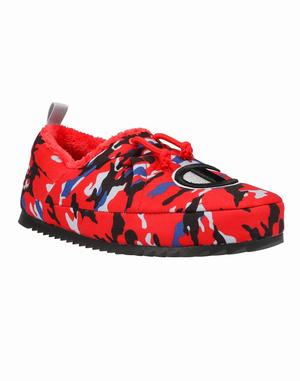Men's Champion University Slippers Deep Red | VEUQR3809