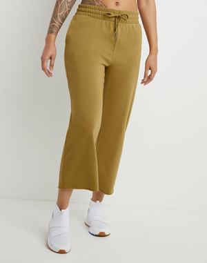 Women's Champion Campus French Terry Crop 25" Pants Olive | NBUFI2760