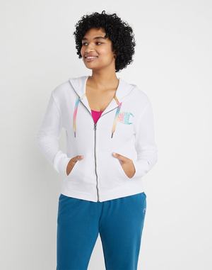 Women's Champion Campus French Terry Zip Be Your Own Jackets Black / Multicolor | BLANG1076