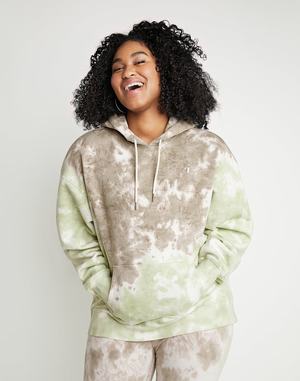 Women's Champion Classic Fleece Unity Dye Hoodie Olive | SUIVO1465