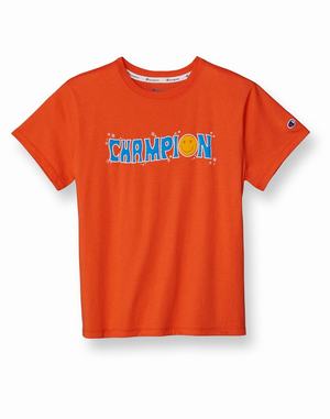 Women's Champion Classic Smiley Logo T Shirts Orange | XWTBC1762