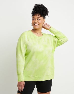 Women's Champion Crush-Dye Fleece Hoodie Green | YPHXB7596