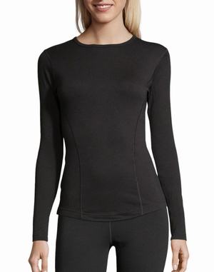 Women's Champion Duofold Expedition Nightwear Black | XQMUZ1693