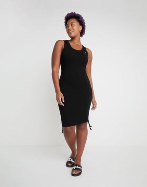 Women's Champion Everyday Ruched Dress Black | EFGBI2903