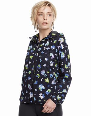 Women's Champion Full-Zip Print Jackets Black | PSXAK3041