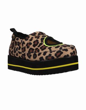 Women's Champion Hot Stuff Platform Slippers Black / Leopard | UNYRW4093