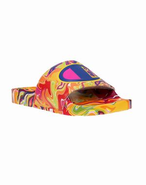Women's Champion IPO Liquid Slides Fuchsia Multicolor | EUZTR1409