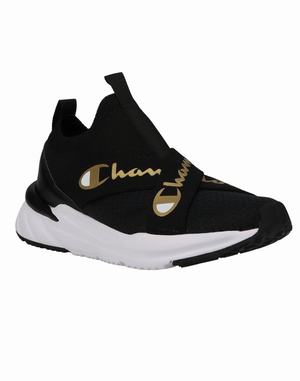 Women's Champion KINNA X LO Sneakers Black / Gold | FSPBX0934