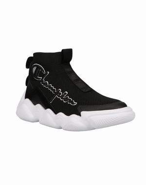 Women's Champion MELOSO RF MID Sneakers Black / Silver | ROQIS4570