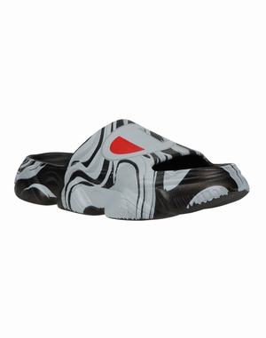 Women's Champion Meloso Squish Swirl Slides Black | LZPCT1760