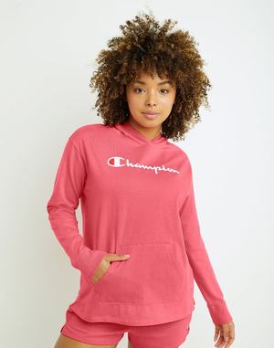 Women's Champion Midweight Script Logo Hoodie Grey | KTLMW4958
