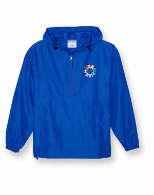 Women's Champion Packable Bubble Circle Logo Jackets Deep Blue | XUYFB7416