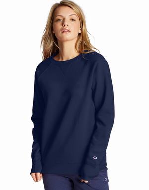Women's Champion Powerblend Fleece Classic Hoodie Black | TFNPH7580