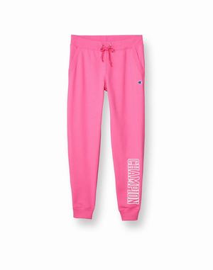 Women's Champion Powerblend Fleece High Density Vertical Block Logo 29" Pants White | SDRLY9683