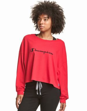 Women's Champion Sleep Cropped Script Logo Nightwear Blue / Navy | MQHOP7186