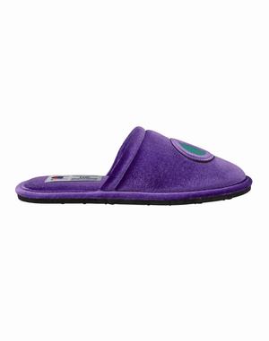 Women's Champion Sleepover Velvet Slippers Purple / Turquoise | KPSNZ2531