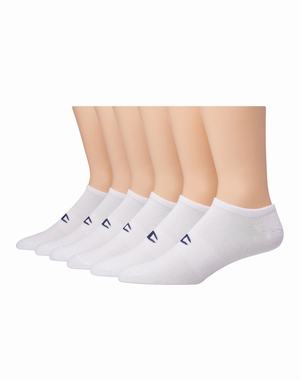 Women's Champion Super No Show C Logo 6-pairs Socks White | QTDRH9076