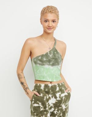 Women's Champion Unity Dye Everyday Asymmetrical T Shirts Olive / Green | XCVLN4387
