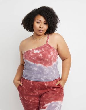 Women's Champion Unity Dye Everyday Asymmetrical Tops Dark Khaki / Mint Green | XQNEV3458