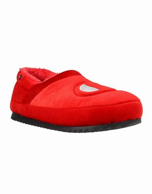 Women's Champion Varsity Velvet Heather Slippers Deep Red / Grey | TWXRS8625