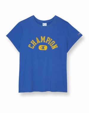 Women's Champion Vintage Wash Classic Arch Over C Logo T Shirts Wash Purple | VOBTR0548